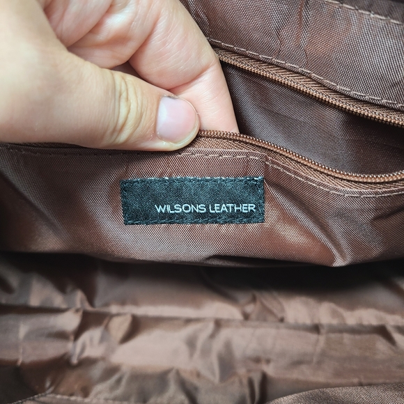 Wilsons Leather Vintage Handbag Bag Brown Shoulder - Picture 8 of 11